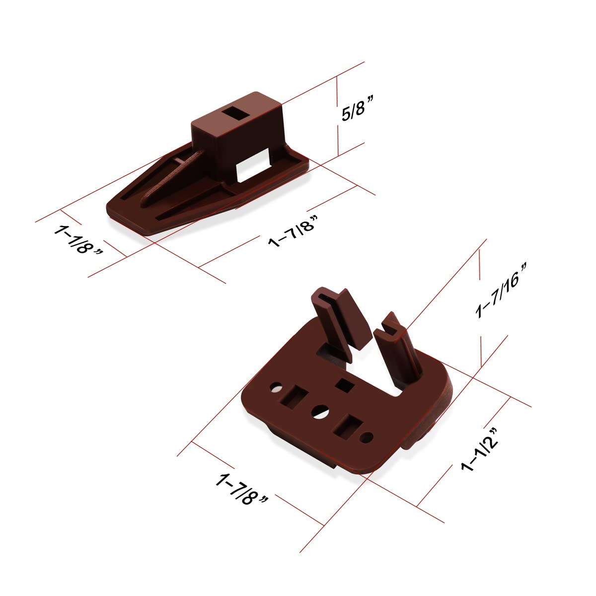 6PCS Rite-Trak I #168 Drawer Guide Glide & Stop 1 Sets of Enhanced Commercial Style Rite Trak I, Replacement Part for Center Mount Drawer Slides Plastic Drawer Guides for Dresser, L6CRT1