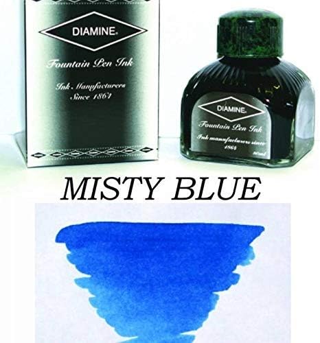 DIAMINE FOUNTAIN PEN BOTTLED INK, MISTY BLUE 80 ML