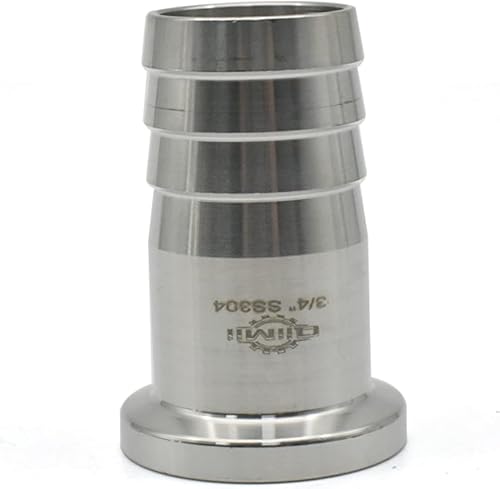 Miniatura 5 de Adaptador de púas de manguera de abrazadera triple SS316L de 34 "con brida 0.992 in manguera sanitaria accesorio de tubería