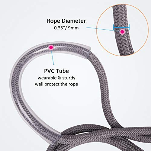 JAKAGO Weighted Jump Rope Adjustable Speed Rope Skipping with Memory Foam Handles Heavy Skip Rope for Pro Sports Boxing MMA Cardio Training fits Men Women and Kids (Black) - Thumbnail 2