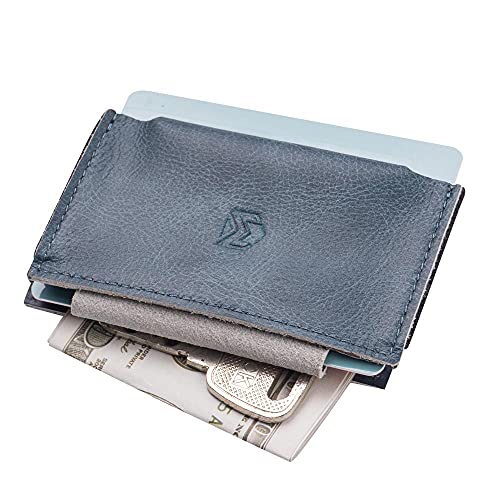 Image of Minimalist Slim Wallet Credit Card Holders - Elastic Small Front Pocket Wallet For Men Women