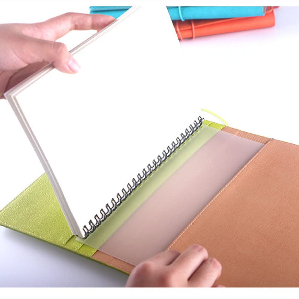 A5 Cuaderno creativo de hojas sueltas Bloc de notas multifunción Cuenta de mano de negocios Estuche de cuero Cubierta protectora para portátil,Black,1pcs