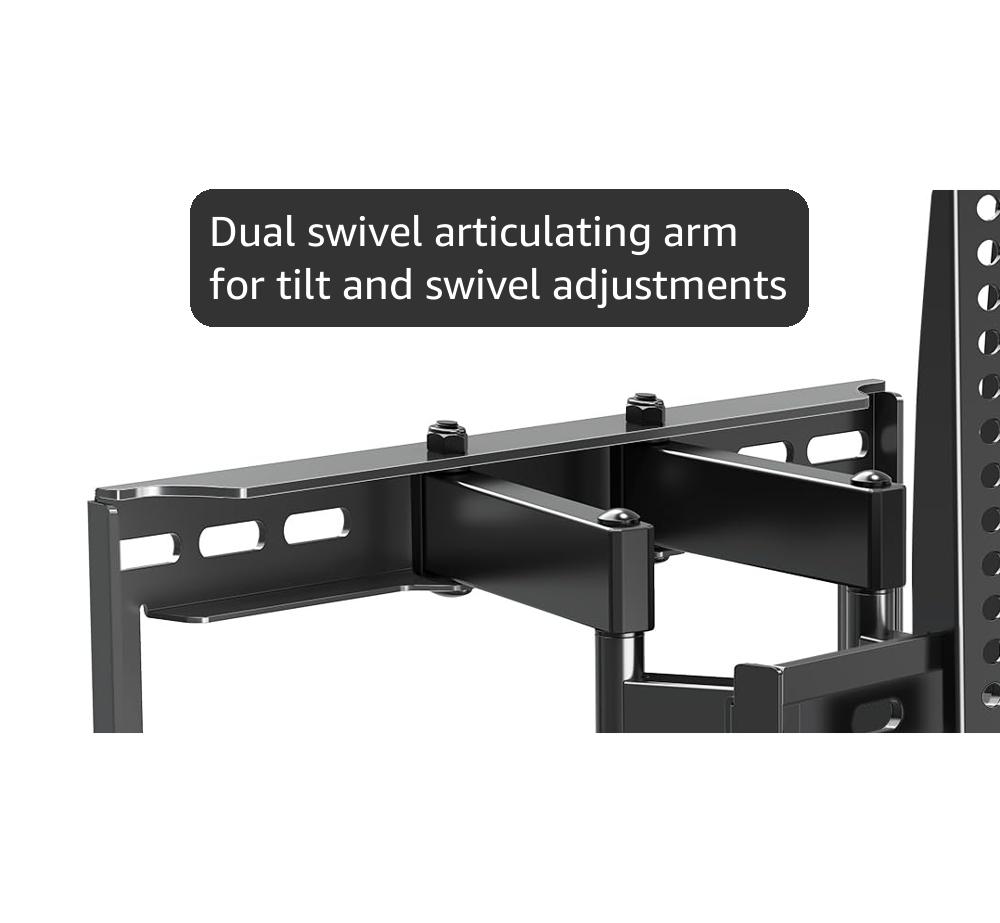 MOUNTUP UL Listed TV Wall Mount, Full Motion TV Mount for Most 26-65 Inch Flat/Curved TVs Fit 16" Wood Stud, Wall Mount TVs Bracket with Dual Swivel Articulating Arm Max VESA 400x400mm up to 88 LBS