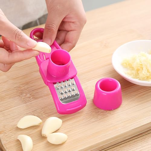 Image of 1PCS Garlic Crusher Tool, Manual Garlic Masher with Detachable Design for Kitchen Cooking, Household, and Food Preparation(Red,F)