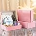 Frametory 8x6x2 Pink Shipping Box, Pack of 26 Corrugated Cardboard Boxes for Mailing, Packing, Small Business Gifts Wrap Boxes With Lid