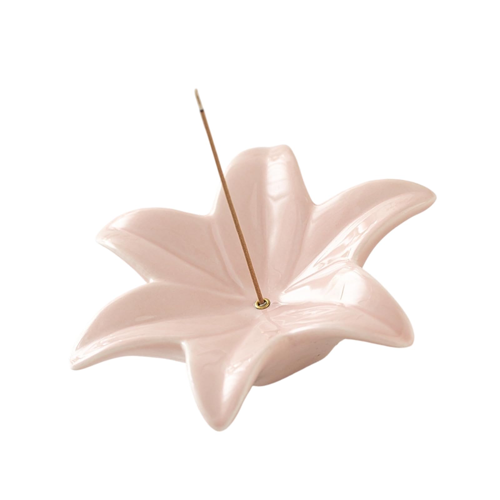 LWHZOFR Ceramic Stick Holder Flower-Shaped Tray 5.51 X 1.57 In, Decorative Scent Stick Stand for Home Decor Scent Stand Floral Ceramic Tray Home Decor Holder Yoga Room Particle Tabletop Quiet Room