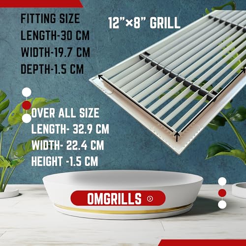 Image of Premium Central air Conditioning Grille- Linear Bar Grilles - Aluminium Powder Coated Grill, Ventilation Grill, Home Grill, ac Jali, Grill for Wall, Sidewall and Ceiling (12 inch * 8 inch)