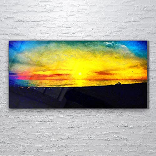 Tableau acrylique grand format pour masquer un mur vide avec style watercolors