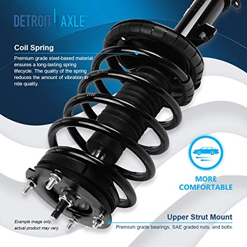 Image of Detroit Axle - 10pc Front Struts Kit for Ford Mustang 05-10, Struts & Coil Spring Tie Rods Sway Bars Boots 2005 2006 2007 2008 2009 2010 Replacement Suspension Ready Struts Shocks Assembly