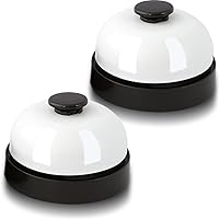 FASIUCHOI 2 Pack Small 2.56 Inch Service Bells - Crisp Ring for Dinner Calls, Desk Counter, Dog Training & Trivia Games