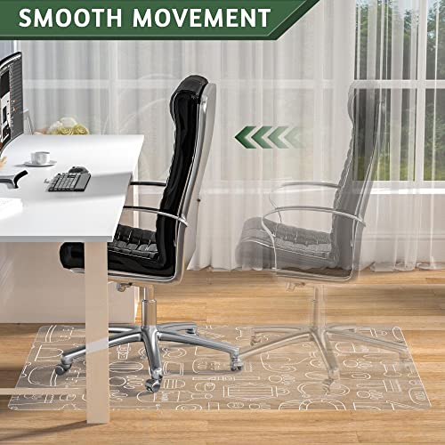 Futurwit Clear Chair Mat, 30"X48" Office Chair Mat For Hardwood Floor, Pet Printed Anti-Slip Office Mats For Rolling Chairs, Easy To Clean (Rectangle) #TOP4