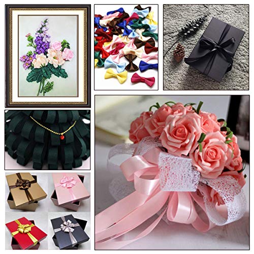 Image of DIY Crafts 10 Meter, Colour Combo, 1-2 inchinch Satin Both Face Solid Polyester Ribbon 9-25 Colors Unsorted Bulk Lots Mix for Gift Wrapping Party Decoration Arrangement Chri (10 Meter, Colour Combo)