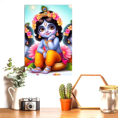 Image of Twinster Bal krishna Posters Photo for Pregnant Women, Baby Poster Self Adhesive (Size 45 cm by 30 cm) Pack of 1 (Design 5)