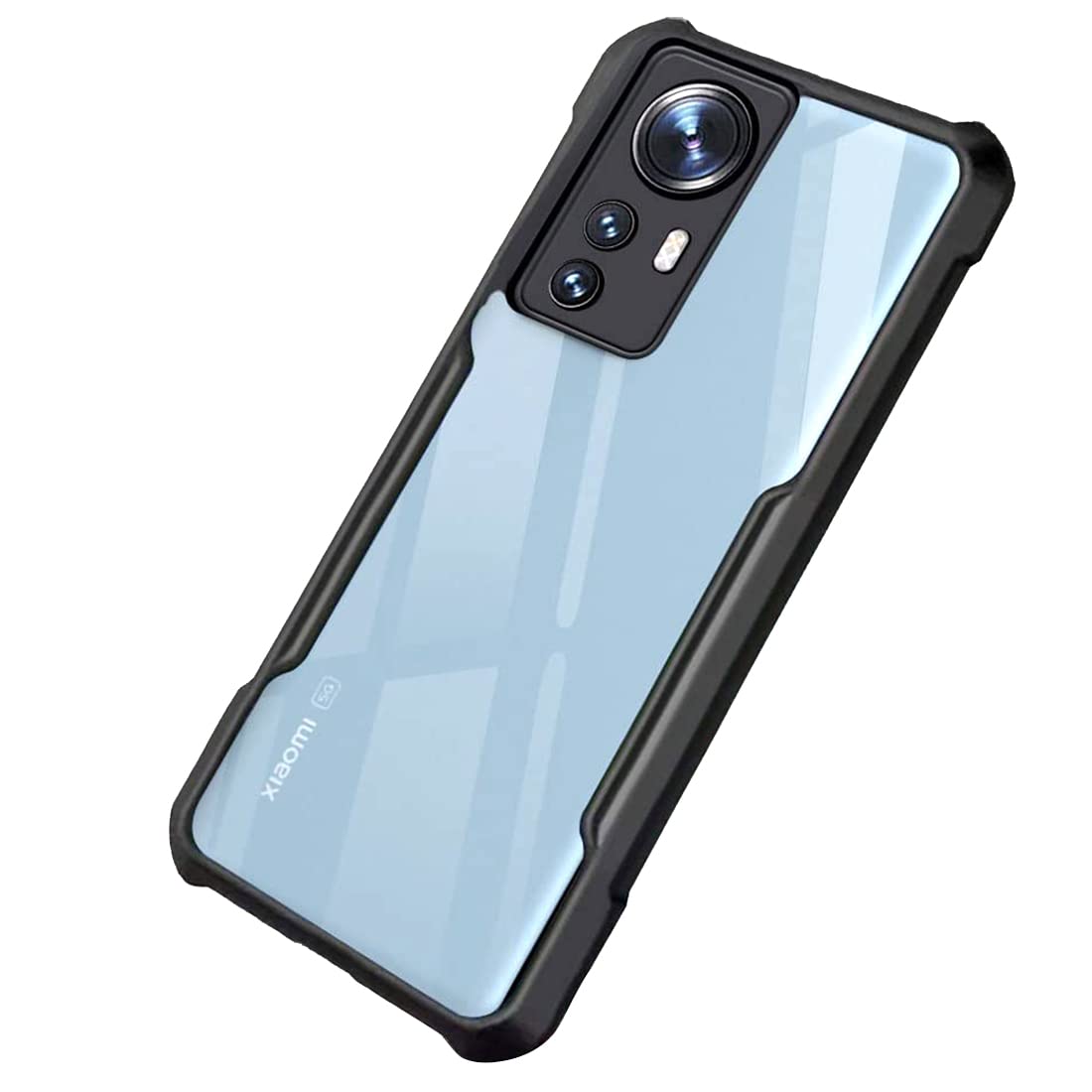Fashionury TPU+Plastic Shockproof Crystal Clear Mi Xiaomi 12 Pro 5G Back Cover Case 360 Degree Protection Protective Design Transparent Back Cover Case for Mi Xiaomi 12 Pro 5G (Black Bumper) (B0B368KMV1) Amazon Price History, Amazon Price Tracker