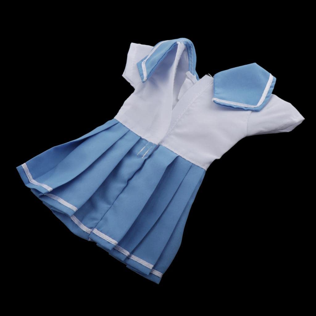 BJD Puppenkleid 1/3 BJD Puppenkleidung Prinzessinnen Party Kleid Mode Bekleidung Set Zubehör aus Stoff Handarbeit Passend für Night Lolita Puppen für, Schuluniform Blaue Rock