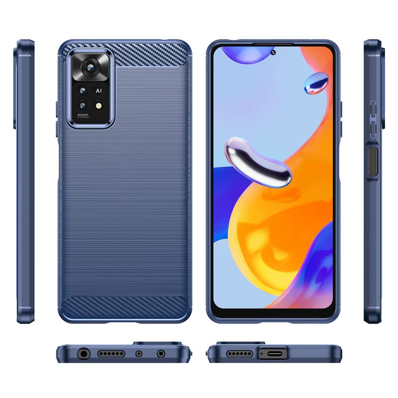 Image of Hybrid Carbon Fiber Back Case for Redmi Note 11 Pro /Note 11 Pro Plus 5G (Blue)