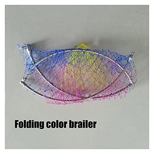 Fish Net Stainless Steel Brailer Head Round Glue Wire Mesh Folding Fishing Net Bag Monofilament 50Cm Dip Net #TOP1