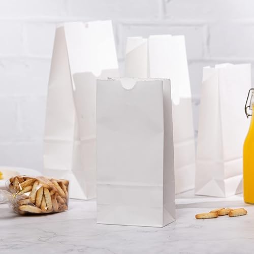Vista 79 de Restaurantware Bag Tek - Bolsas de almuerzo desechables de 2 libras, 100 bolsas resistentes para llevar, parte inferior plana, ideal para Blanco