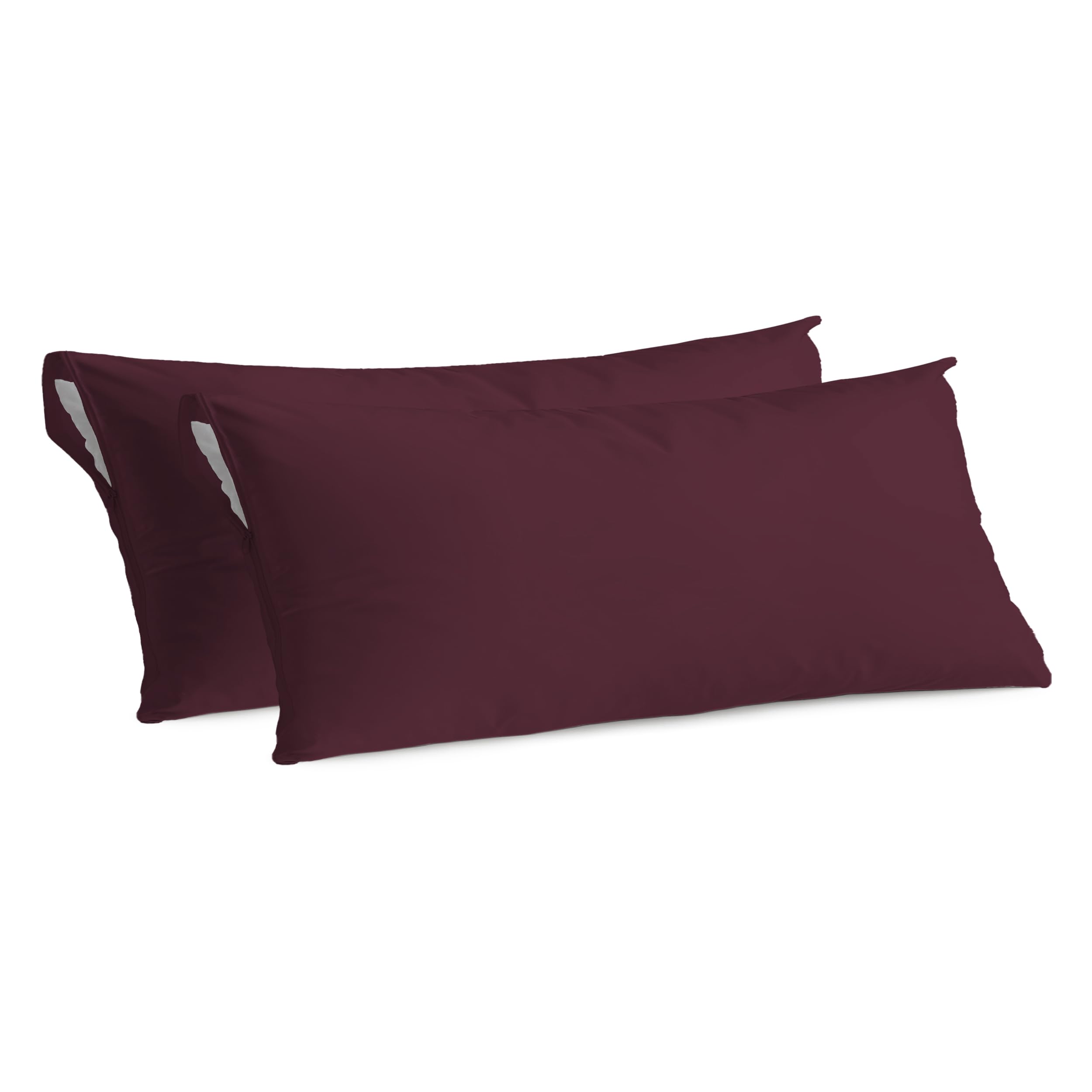 MANEMI - Juego de 2 Fundas Almohada 105cm - Funda Almohada 45x105cm, Poliéster Transpirable y Suave, Protector de Almohada con Cremallera