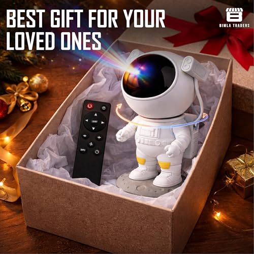 Image of Astronaut Galaxy Projector Lamp | Space Theme Light Projector for Bedroom, Kids & Home Decor | Adjustable Lighting & Remote Control. Pack of 1 (PL001)