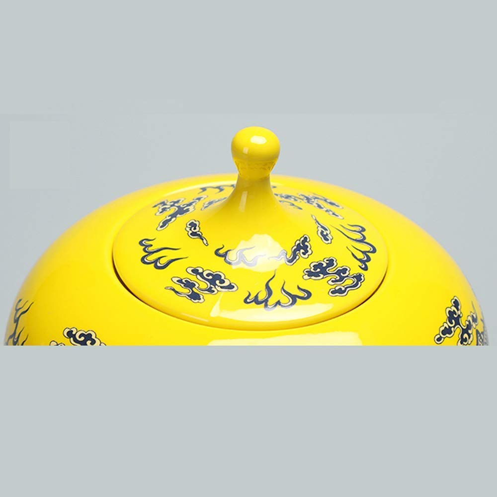 Grande urna funeraria in Ceramica per Ceneri umane e Animali Domestici Bare in Porcellana Blu e Bianca Creativa Dipinta a Mano