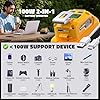 100W USB Battery Adapter Compatible with Dewalt 20V, LIVOWALNY Power Inverter Battery Inverter Charger Power Station with Type-C Port & USB Port & LED Light for Electronic Device (Tool Only) #4