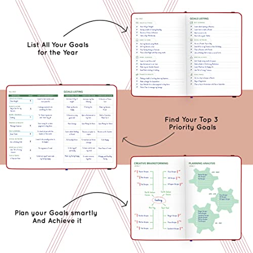 Image of PLANNER STAR 2022 Dated (Jan 2022 - Jan 2023) Monthly & Weekly Life Planner| A5 Size | Organizer, Journal | Plan for Time Management, Productivity & Positivity (Red)