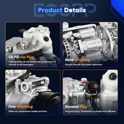 Image of ECCPP AC Compressor 2013-2015 for Mercedes-Benz G550 ML63 AMG 5.5L | 2012-2013 for Mercedes-Benz ML550 GL450 4.7L Fast Cooling AC Compressor with Clutch