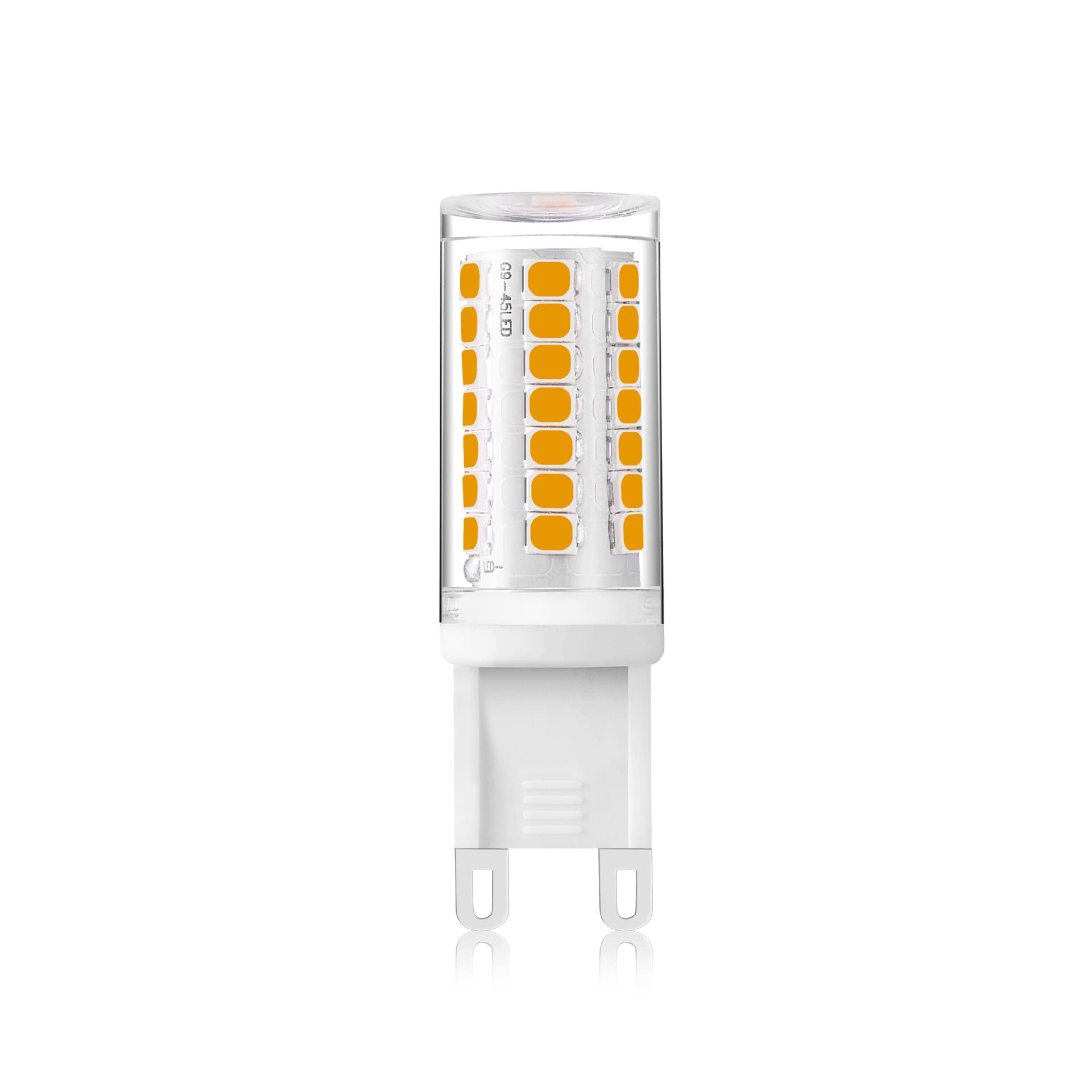 YSJX Lighting, Confezione da 10, LED Corn Light 2835SMD 45LED AC220V G9 3W LED dimmerabile in ceramica + lampada di copertura in PC Lampadine per la casa(Cool white)
