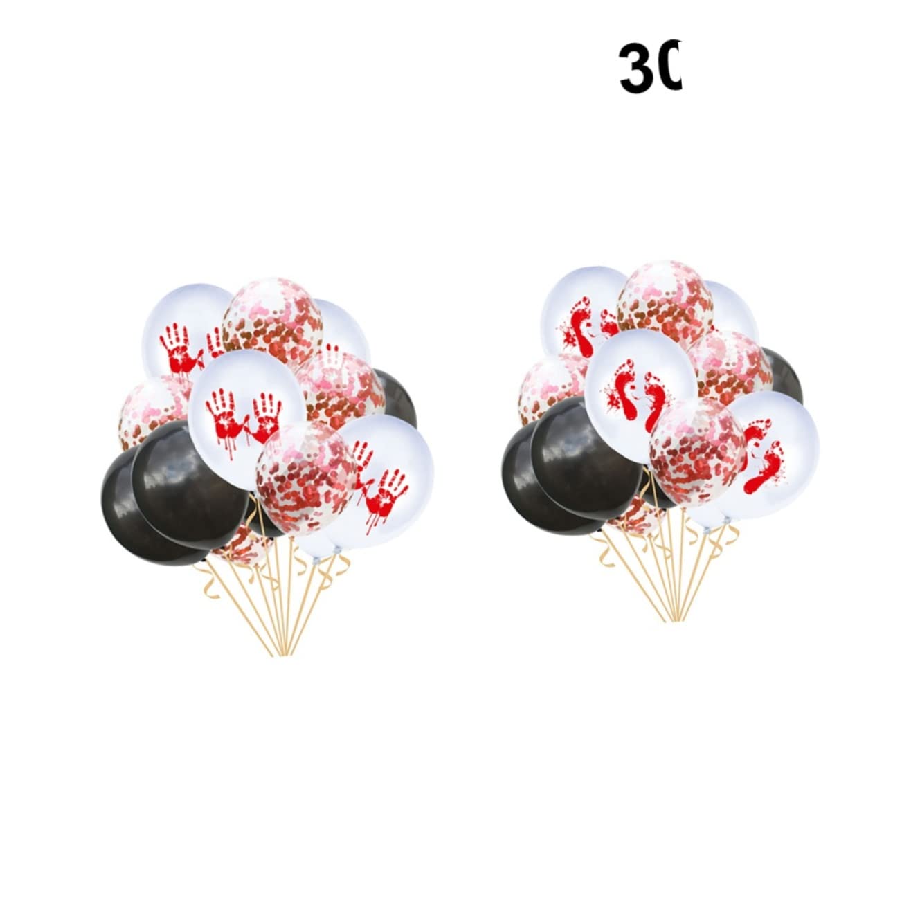 Abaodam 60 Pezzi 12 Palloncini Di Halloween Decorazione Impronta Di Mano Impronta Palloncini Set Paillettes Rosse Coriandoli 12 Pollici Decorazioni Per Feste