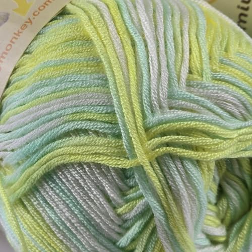 Image of 10-Pack of Yonkey Monkey 500 Grams Yarn - 70% Rayon derived from Bamboo, 30% Cotton - Imported - Green Yellow 9049
