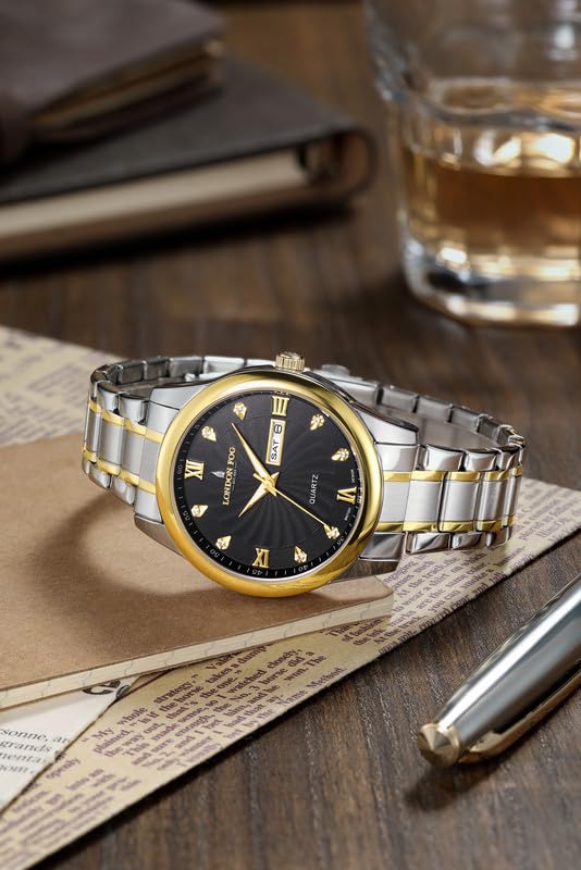 Image of London Fog Carnaby Collection Analog Watch for Men with Round Dial, Day & Date Display, Quartz Movement, Stainless Steel Strap & Water Resistant