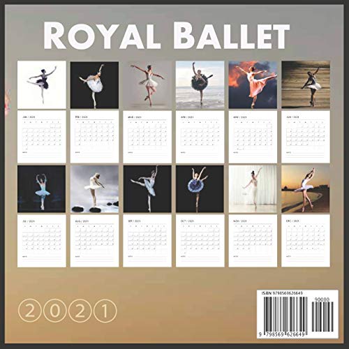 2021 Royal Ballet: Wall & Office Calendar, Arts Dance, 16 Month Calendar with Major Holidays, Ballet