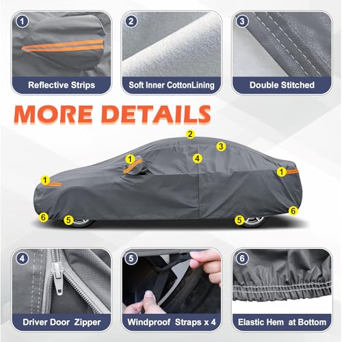 Coverlex All-Weather BMW 3 Series Car Cover - Waterproof Heavy Duty Custom Fit for 2012-2026 BMW 320i, 328i, 330i, 330e, 335i, 340i, M340i, M3 (F30, G20) - Image 5
