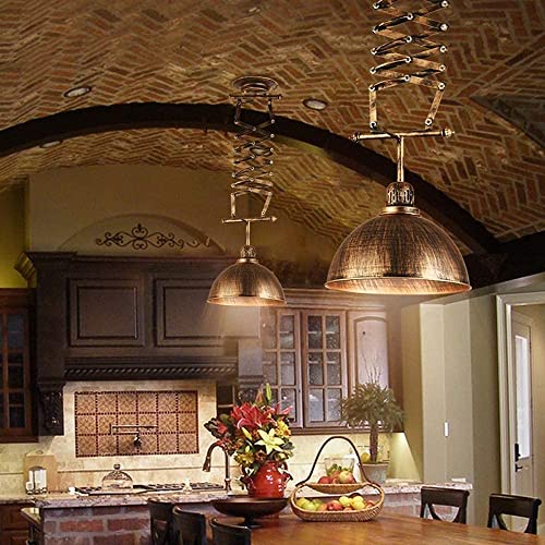 Lustre créatif couleur rouille suspension industrielle réglable E27