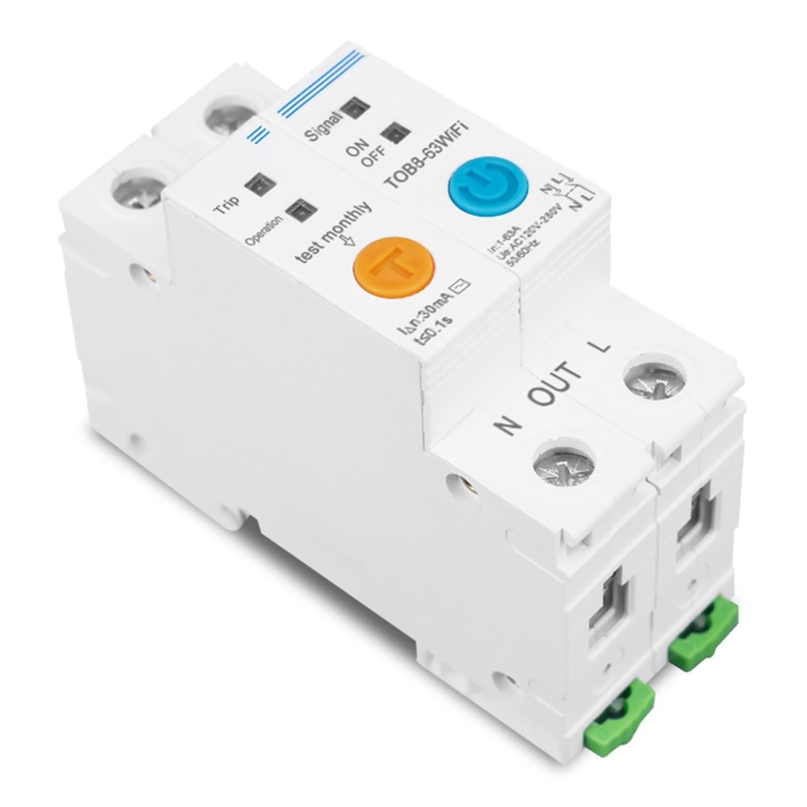 Monitoraggio Dell'Energia del Contatore Intelligen 63A Monofase WiFi Smart Energy Meter Kwh Misurazione Monitoraggio Relè Temporizzatore Interruttore con Protezione Perdite