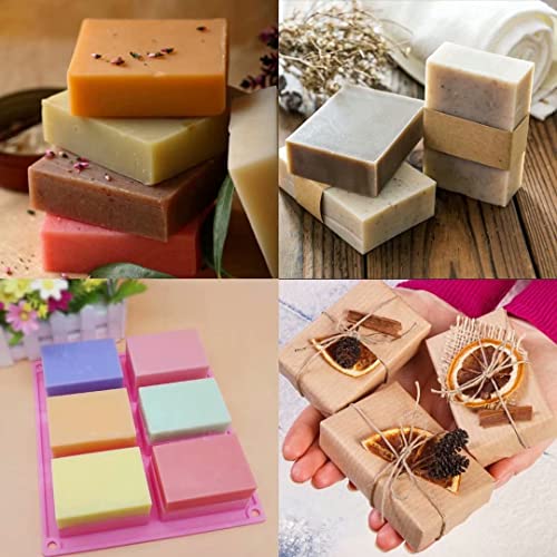 Image of Curated Cart Silicone Soap Mould for Soap Making- 6-Cavity Soap Mold for Making Handmade Soaps, Bath Bombs, Candles, Non-Stick Flexible Silicone Mould for DIY Soap Making, Multicolor (Pack of 1) (Rectangle)