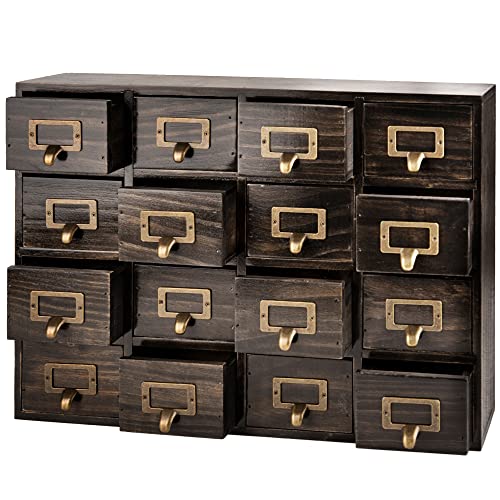 Dark Ash 16-Drawer Card Catalog Artisan Drawer Chest - 20
