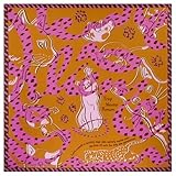 [のれん工房] 風呂敷 ふろしき 大判 ネコ エコバッグ 97cm 綿 コットン タペストリー 法事 お歳暮 二四巾風呂敷 Lian オレンジブラウン 42887