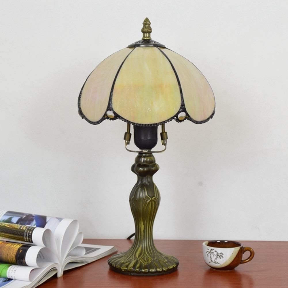 Lámparas de Mesa con vidrieras, lámpara de Mesa Creativa, lámpara de Escritorio Retro, lámparas de Mesa Amarillas, lámpara de Mesa para Restaurante, Bar, Dormitorio, Estudio, Sala de Estar