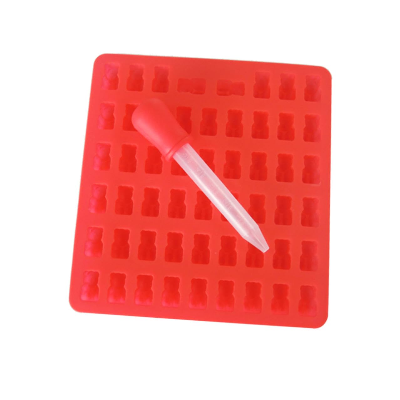 Moule à Chocolat Ours en Silicone 53 Cavités 4 Lots avec Compte-gouttes