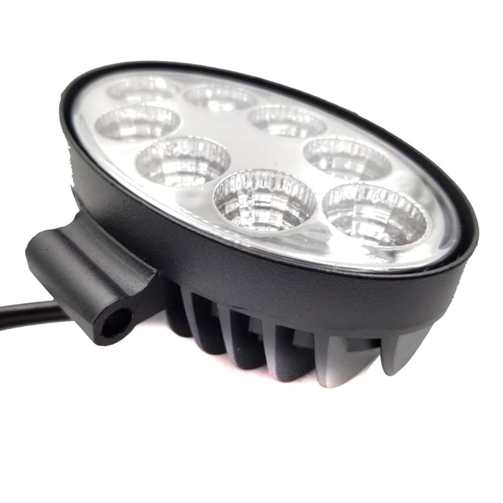 6 faros LED de 24 W para motocicleta, 12 V, LED, color blanco, ovalados, para excavadora de bicicleta