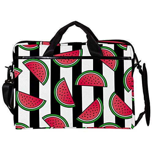Sac à bandoulière rayé pastèque pour ordinateur portable mallette de transport 14 pouces