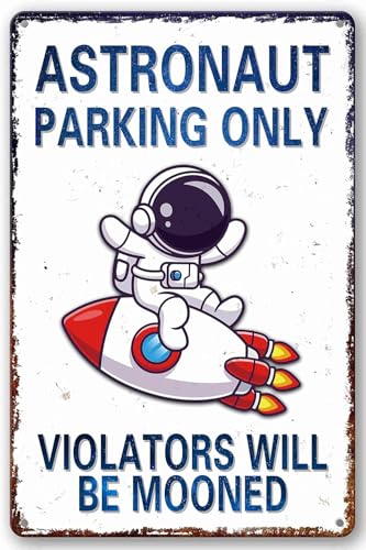 Image of Perfect Space Gifts for Kids - Astronaut Parking Only Sign - Outer Space Themed Decor for Boys Room | Fun Space Poster for Kids Wall Art, 8 x 12 Inch (936)