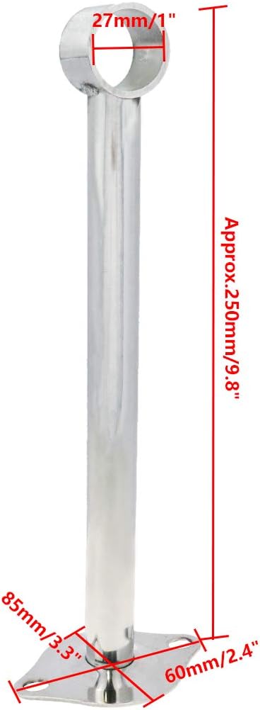 Wardrobe Pipe Bracket Ceiling Mounting Rail Rod Support Socket Fit 25 to 27mm Rod 250mm/9.8" Length-2pcs