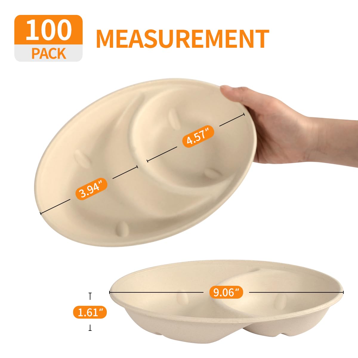 Celel Paper Bowls - 100 Pack for Parties & Catering -3 Celel Paper Bowls - 100 Pack for Parties & Catering -3