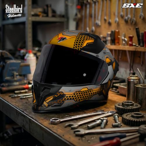 Image of Steelbird SBH-61 SXE X3 Pinlock ISI and Dot Certified Full Face Graphic Helmet for Men and Women with Inner Silver Sunshield