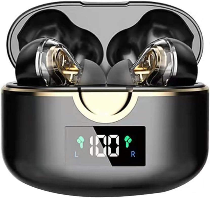 Bluetooth Headphones Earbuds Wireless Bluetooth 5 1 Digital Display Waterproof in-Ear Dual Dynamic Quad-Speaker Bluetooth Headset Sweatproof Earbuds