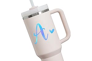 Stylish Decals: Holographic Initial Tumbler Decals for Women