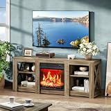 VINGLI 58' Fireplace TV Stand with 4 Adjustable Shelves...